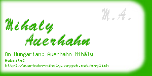 mihaly auerhahn business card